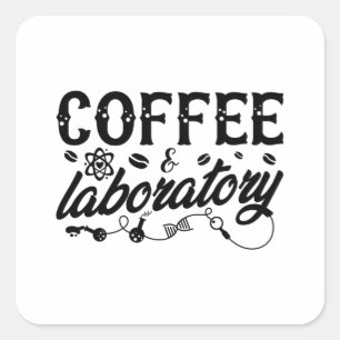 Coffee & Laboratory Lab Tech Chemist Technician Square Sticker