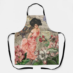 Coffee Lady Victorian Woman Pink Classy Apron