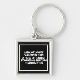 Coffee Lag Square Coffee Humour Key Chain