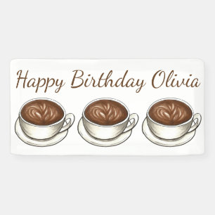 Coffee Latte Cappuccino Birthday Party Brunch Banner