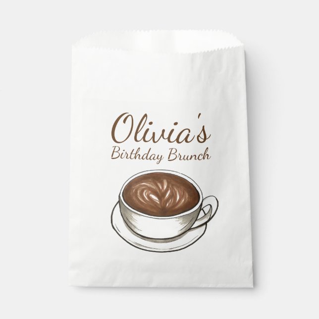 Coffee Latte Cappuccino Birthday Party Brunch Favour Bags (Front)