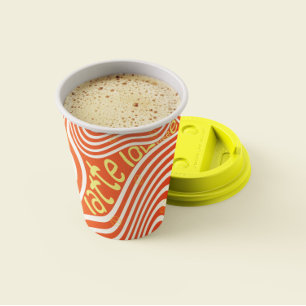 Coffee Latte Love Vibrant Paper Cups
