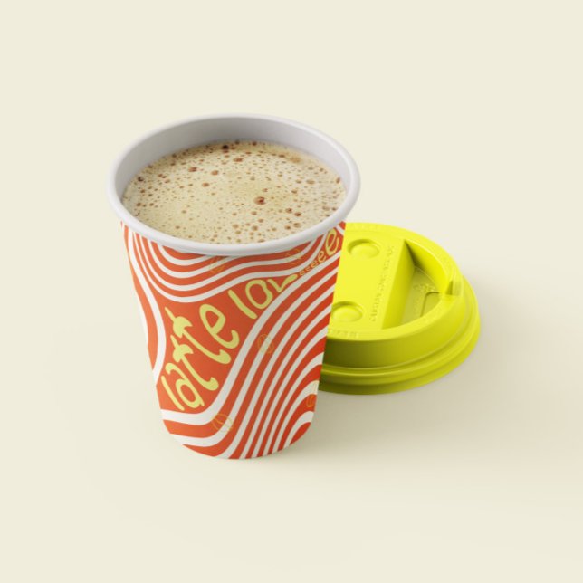 Coffee Latte Love Vibrant Paper Cups (Introducing our vibrant coffee paper cups – the perfect blend of style and functionality!)