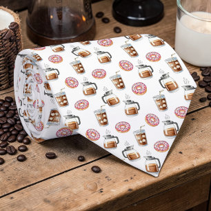 Coffee Latte Lovers Custom Necktie