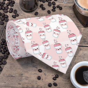Coffee Latte Pink Custom Necktie