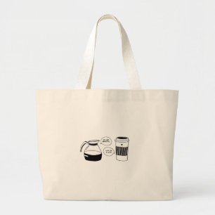 Coffee Latte Valentine's Love Large Tote Bag