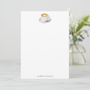 Coffee Latte Watercolor Personalized Stationery Card