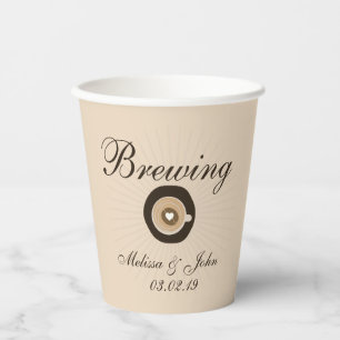 Coffee Latte Wedding Bridal Shower Theme Paper Cups