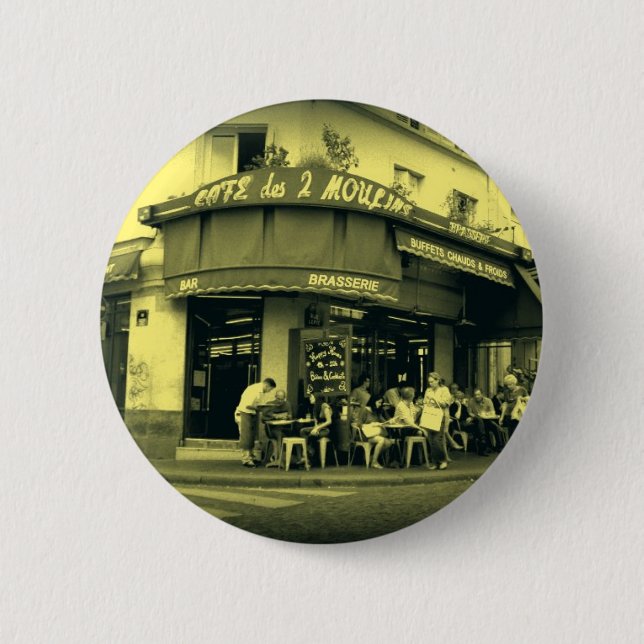 Coffee Le Deux Moulain 6 Cm Round Badge (Front)