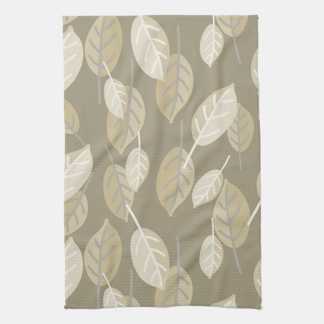 coffee leaves kitchen towel (Vertical)
