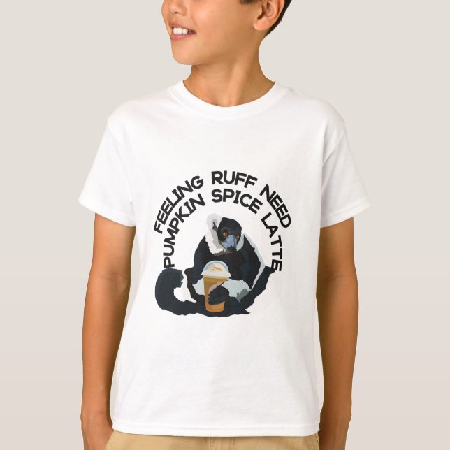 Coffee Lemur Illustration Cute Madagascar Primate  T-Shirt (Front)