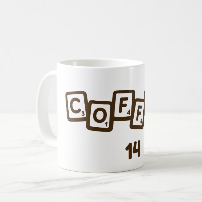 Coffee Letter Tile Mug (Front Left)