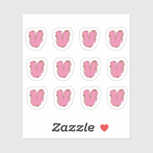 Coffee Letter V: Monogram Initial Sheet (Sheet)