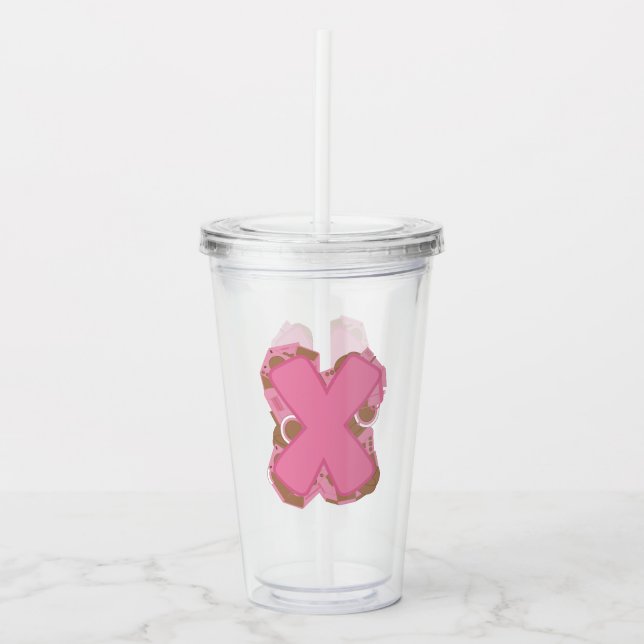 Coffee Letter X: Monogram Initial  Acrylic Tumbler (Front)