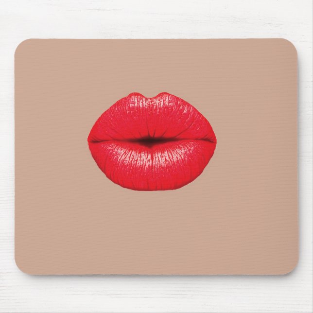Coffee Lips kiss kiss pop art Mouse Mat (Front)