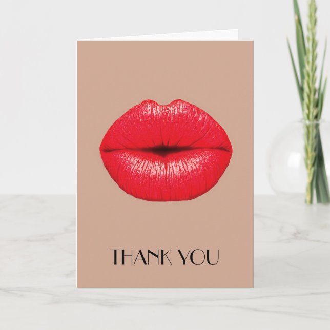 Coffee Lips kiss kiss pop art Thank You (Front)