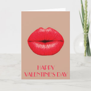 Coffee Lips kiss kiss pop art Valentine's Day Holiday Card