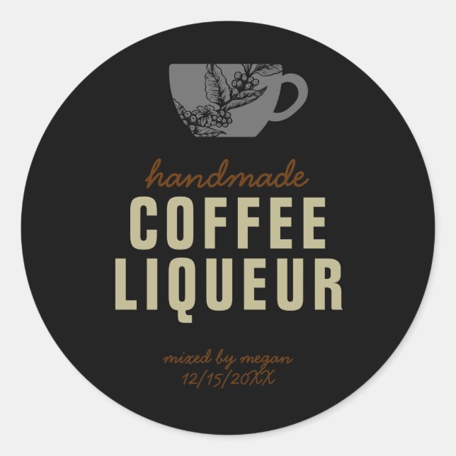 Coffee Liqueur  Classic Round Sticker (Front)