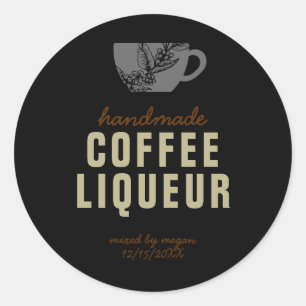 Coffee Liqueur Classic Round Sticker