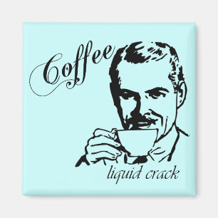 Coffee liquid crack retro refrigerator magnet