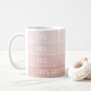 COFFEE LOADING... ombre 100% caffeinated pale pink Coffee Mug