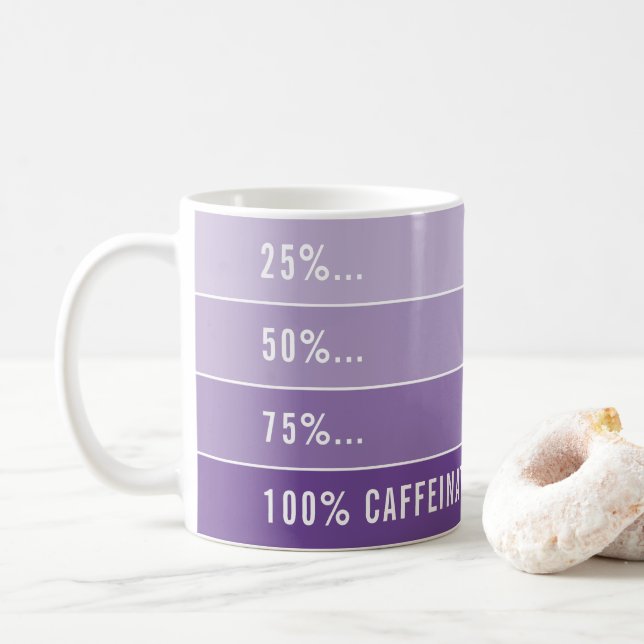 COFFEE LOADING... ombre 100% caffeinated purple Coffee Mug (With Donut)