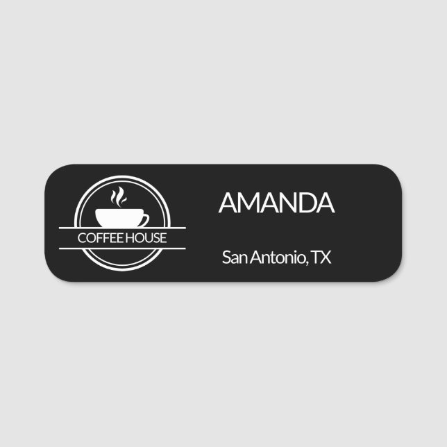 Coffee Logo Employee Name Tag (Front)