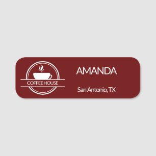 Coffee Logo Employee Name Tag