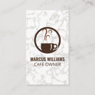 Coffee Logo   Marble Business Card
