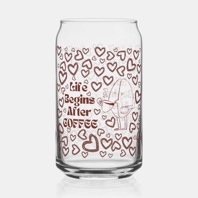 Coffee love can glass (Front)