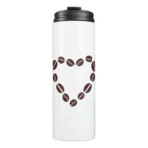 Coffee Love Cofee Bean Heart Thermal Tumbler