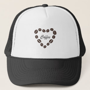 Coffee Love Coffee Bean Heart Trucker Hat