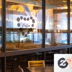 Coffee Love Coffee Bean Heart Window Cling