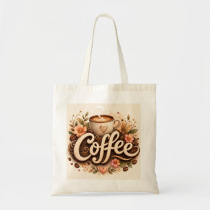 Coffee Love Floral Tote Bag
