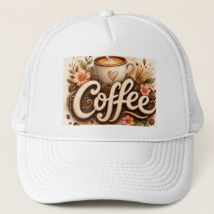 Coffee Love Floral Trucker Hat