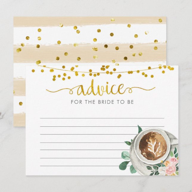 Coffee Love is Brewing Advice for the bride to be Card (Front/Back)