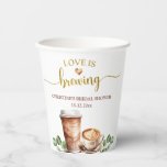 Coffee Love is Brewing Bridal Shower Paper Cups<br><div class="desc">Coffee Love is Brewing Bridal Shower Paper Cups</div>