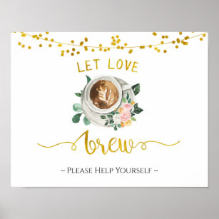 Coffee Love is Brewing Bridal Shower Poster