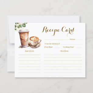 Coffee Love is Brewing Bridal Shower Recipe Card