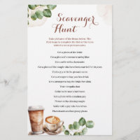 Coffee Love is Brewing  Scavenger Hunt Games Card