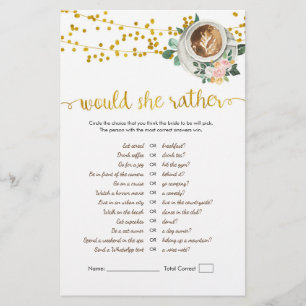 Coffee Love is Brewing Would She Rather Game