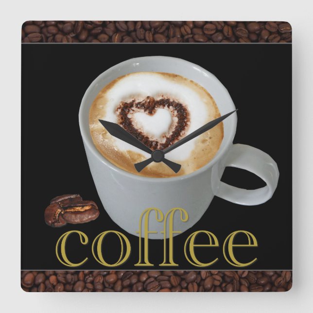 Coffee Love Kitchen Wall Clock (Front)