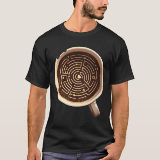 Coffee Love Maze | Intricate Latte Art Heart T-Shirt