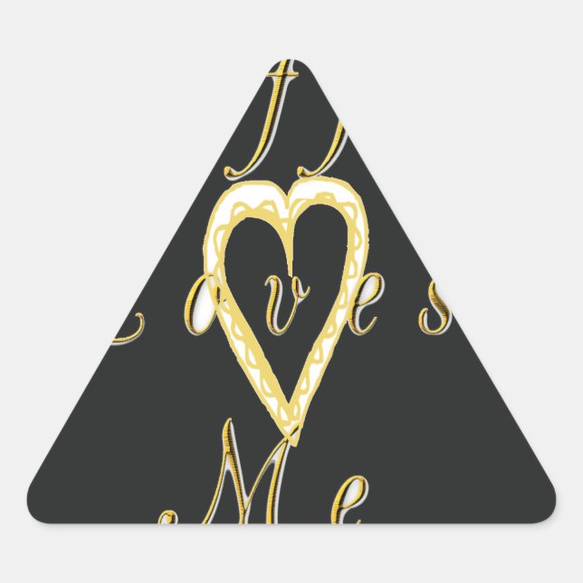 Coffee love me. triangle sticker (Front)