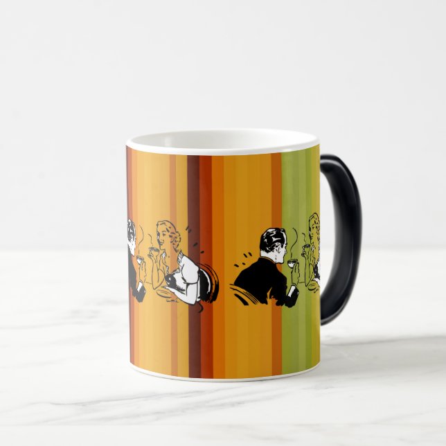Coffee & Love: Romantic Date Couple Magic Mug (Front Right)
