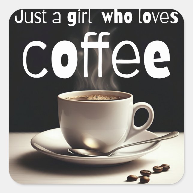 Coffee Love Square Sticker (Front)