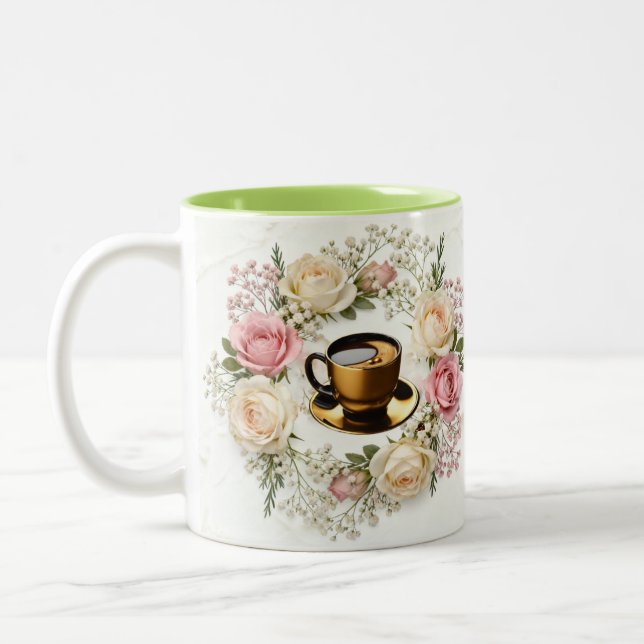 Coffee & Love  Two-Tone Coffee Mug (Left)