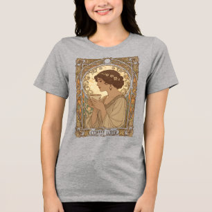 Coffee Lover And Nature Art Nouveau Illustration Tri-Blend Shirt