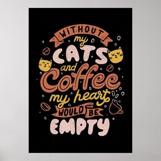 Coffee Lover Cats and Coffee Poster (Front)