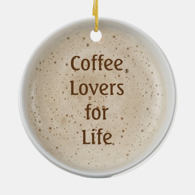 Coffee Lover Ceramic Tree Decoration (Back)